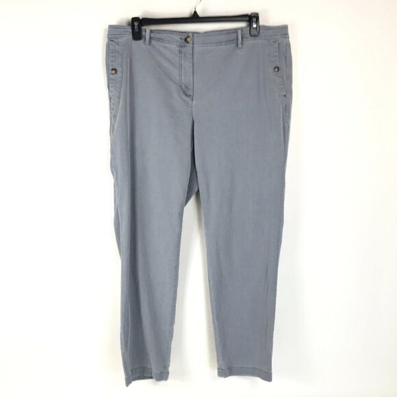 J. Jill Straight Leg Pants Women's Plus Size 20 Gray Stretch Casual Cotton Blend - Picture 1 of 11